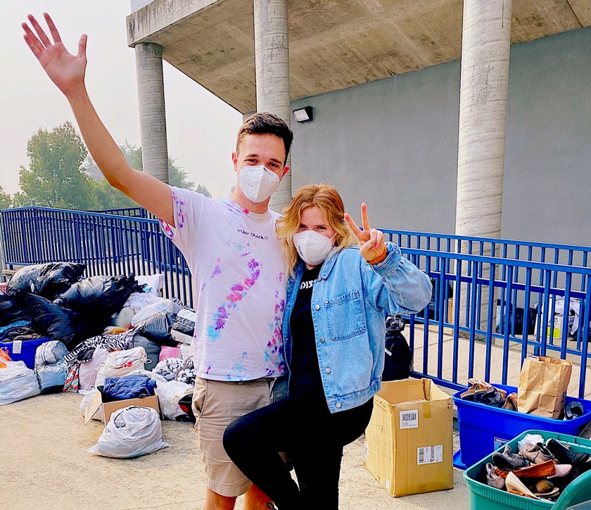 Cole and his childhood friend Elle Rohde worked to distribute emergency supplies during the Almeda and Obenchain fires in summer 2020.