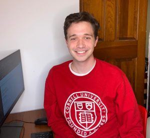 Cole Johnston ’20 working from home for Cornell Alumni Affairs and Development