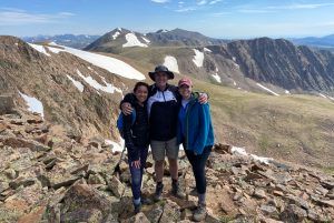 Maya Cutforth ’20, her father Nick Cutforth, and her sister Asia Cutforth hiking Mount Flora near Idaho Springs, Colorado in July 2020