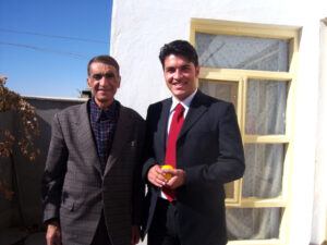 Farid with his uncle and English teacher, Professor Mirza Gul Yawar, in 2007