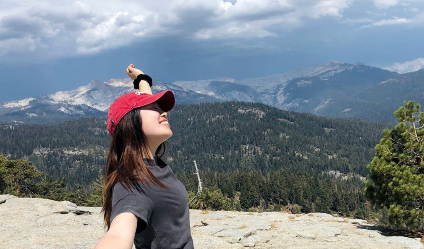 Angela Loh ’23 enjoys a leisurely summer hike.