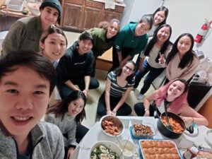 Team potluck dinner in fall 2021