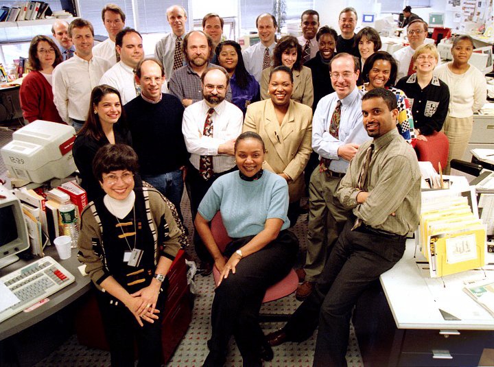 Rodney (back row) with USA TODAY Money staff in 1995