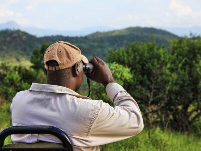Safari Guide with binoculars