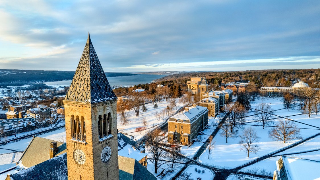 Campus in the snow