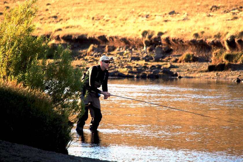 Nick Groos ’84 fly fishing in southern Patagonia, “pretending like I know what I’m doing”