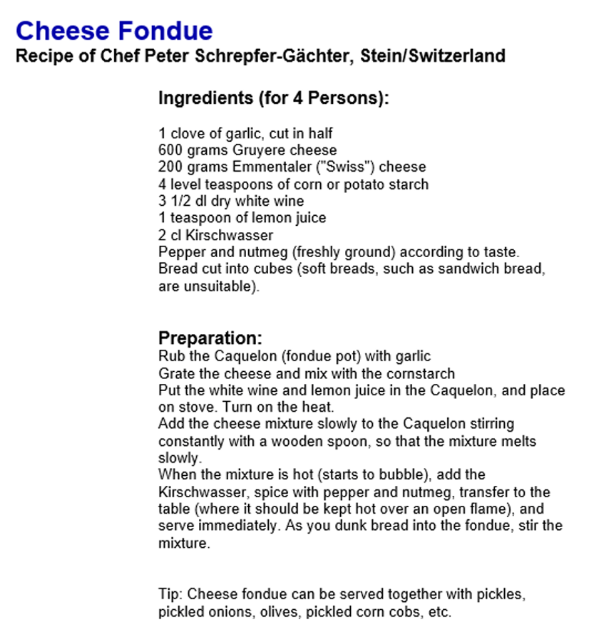 traditional fondue recipe