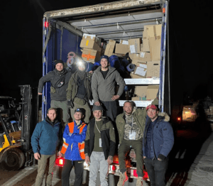 Loading a truck full of supplies