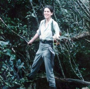Sandy doing fieldwork in Panama in 1980 Credit: Kerry Dressler