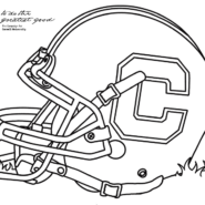 Coloring page of a Cornell football helmet