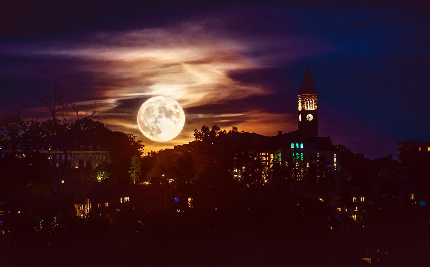 Full moon over campus
