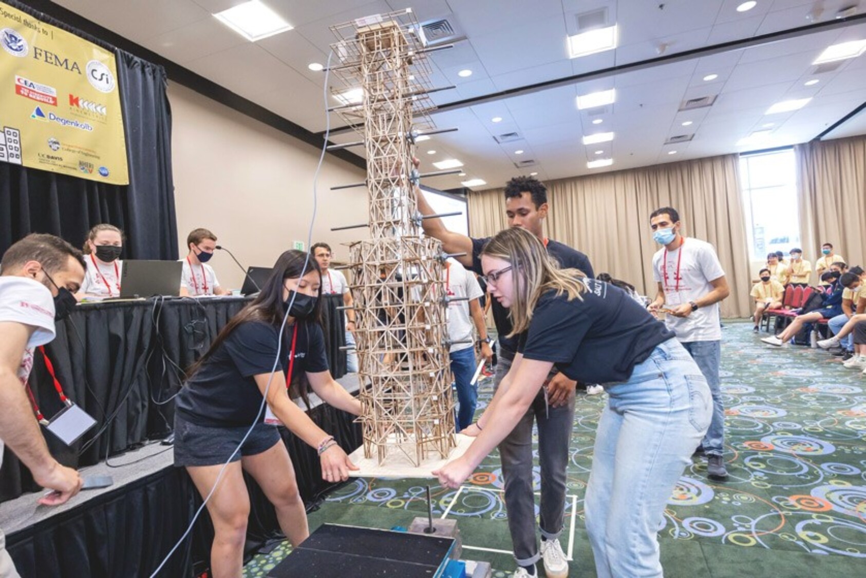 “We are passionate about designing safer structures for regions impacted by seismic activity. At the competition, our tower is scored on its architecture, building costs, presentation quality, and most importantly: if the structure survives the quake!” —Cornell Seismic Design team