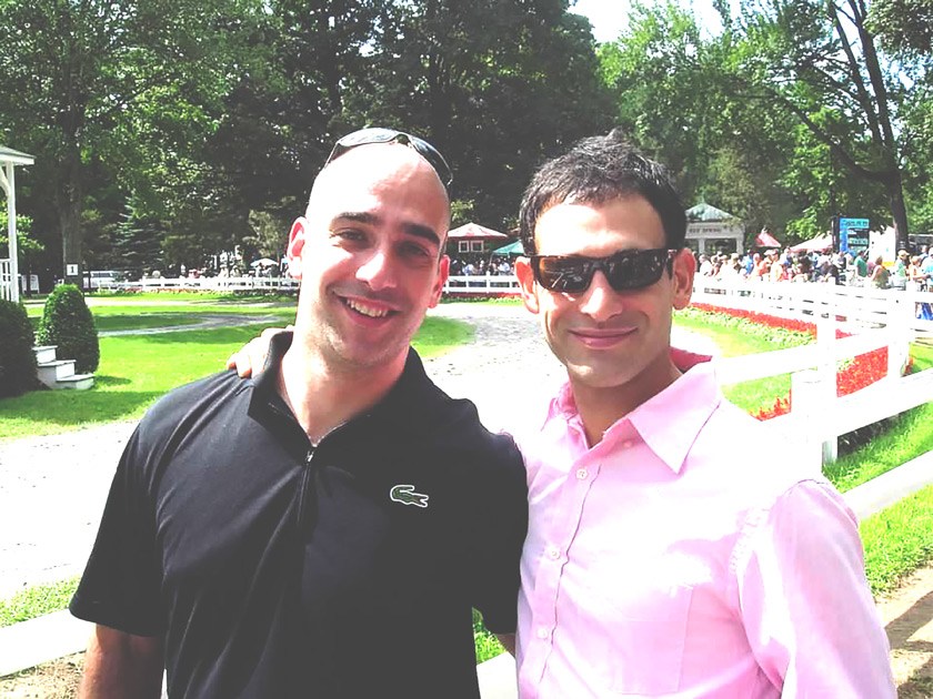 Dave and Michael Kimelberg at Saratoga Racetrack in about 1992