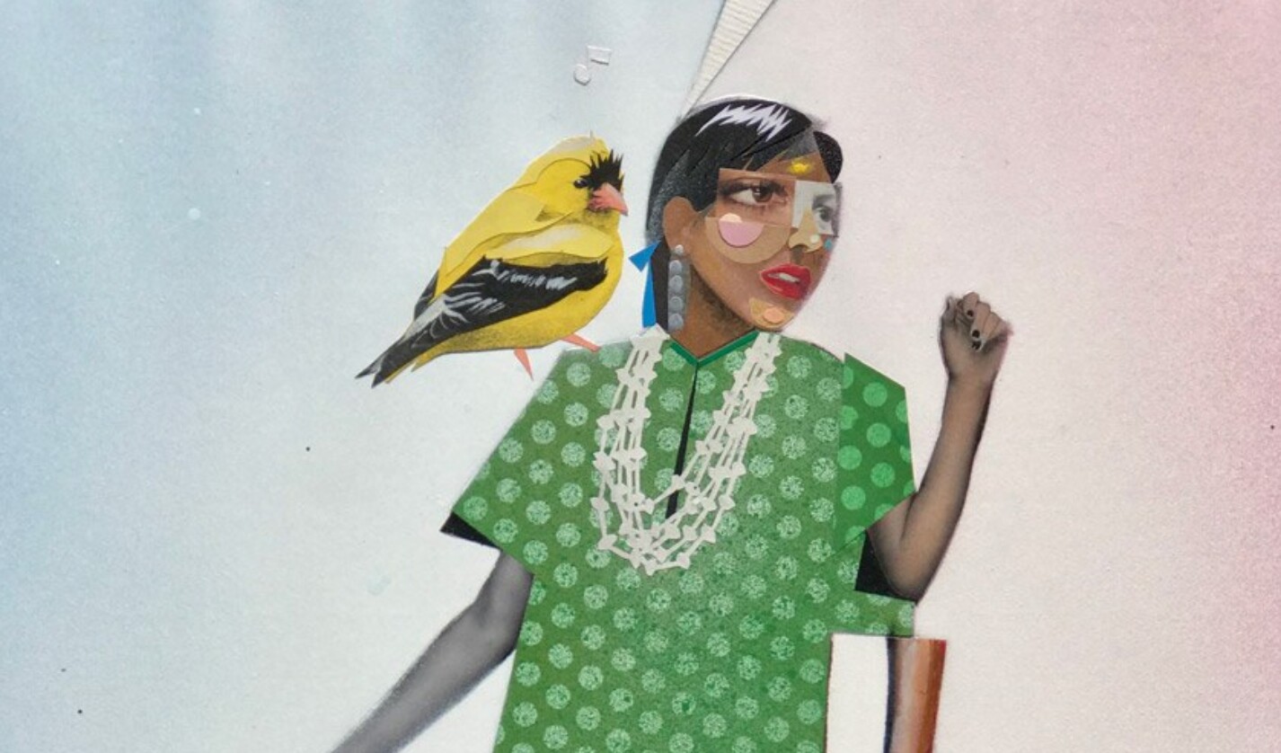 “Birds in Her Ears,” by contemporary Indigenous artist Henry Payer