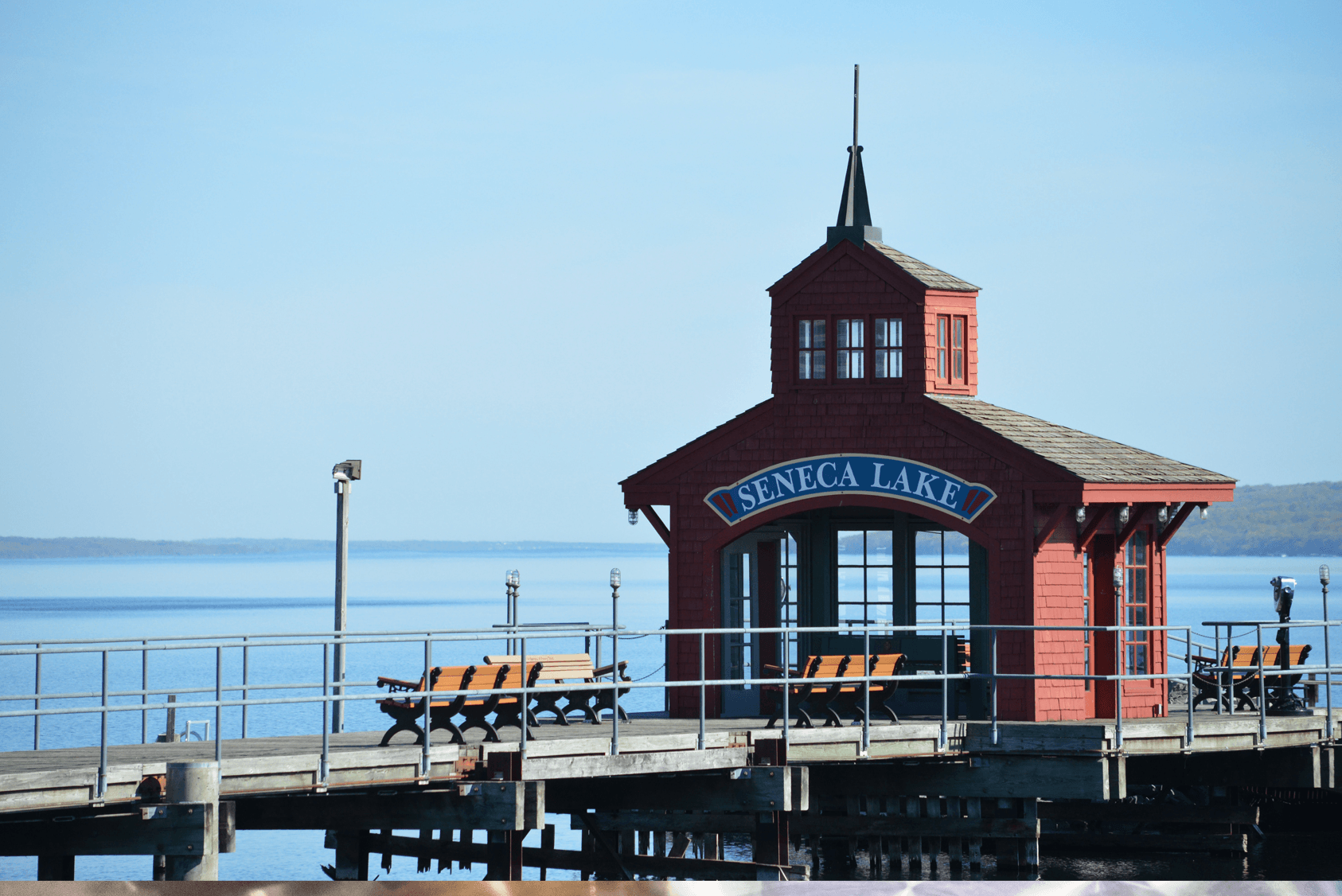 The Seneca Lake Pier on a beautiful summer day
