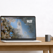 Laptop with Cornell background