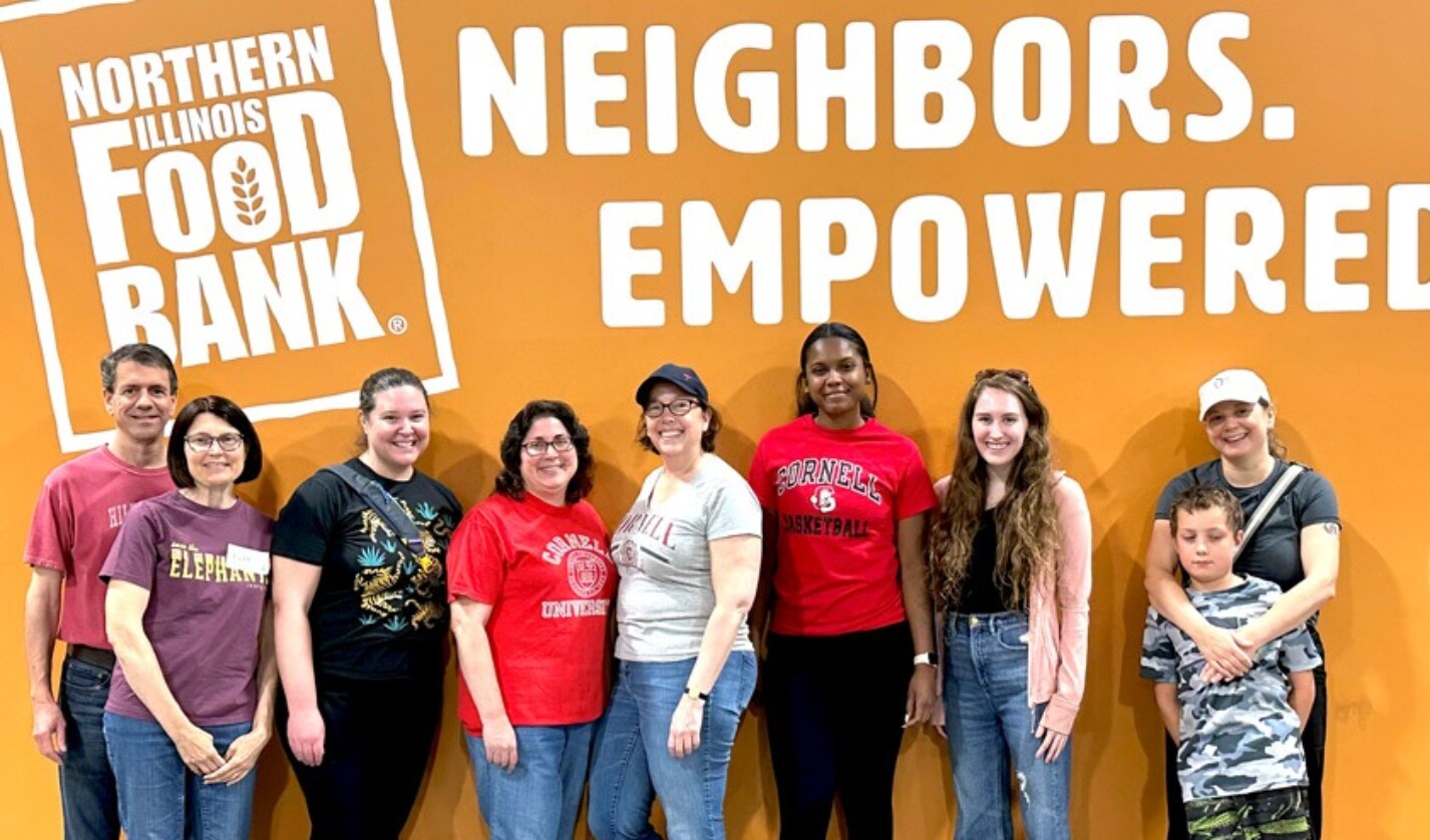 The Cornell Club of Chicago helped inspect and pack food donations at the Greater Chicago Food Depository and the Northern Illinois Food Bank (pictured).