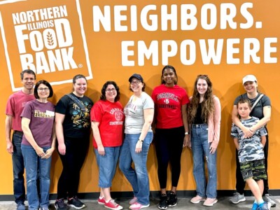 The Cornell Club of Chicago helped inspect and pack food donations at the Greater Chicago Food Depository and the Northern Illinois Food Bank (pictured).
