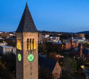 As part of ‘Greenlight A Vet,’ a nationwide effort to show appreciation for veterans, McGraw Tower is lit green on Veteran's Day.