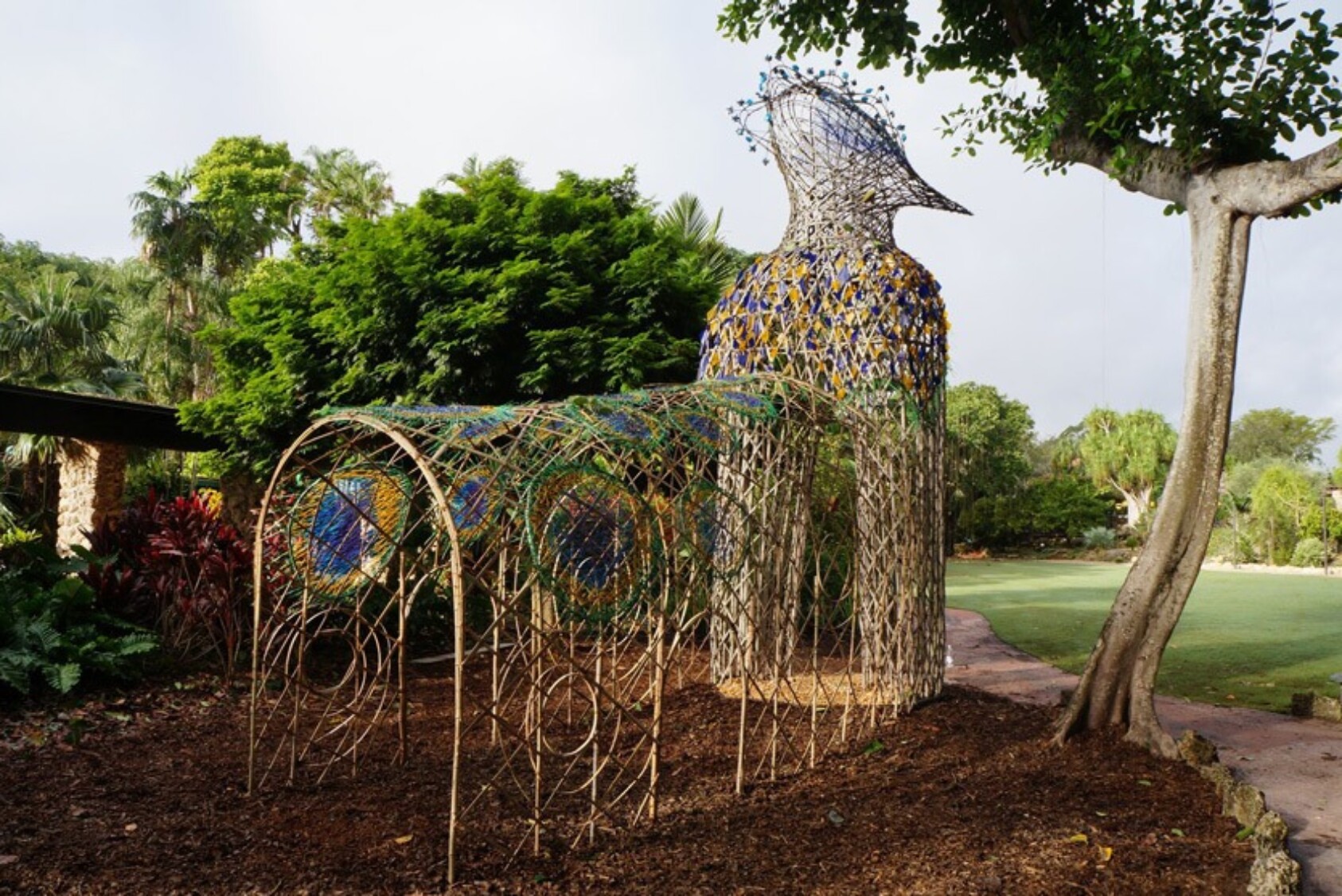 “The Founding Peahen,” a 25-foot-tall peahen, honors Julia DeForest Tuttle, the “Mother of Miami.”