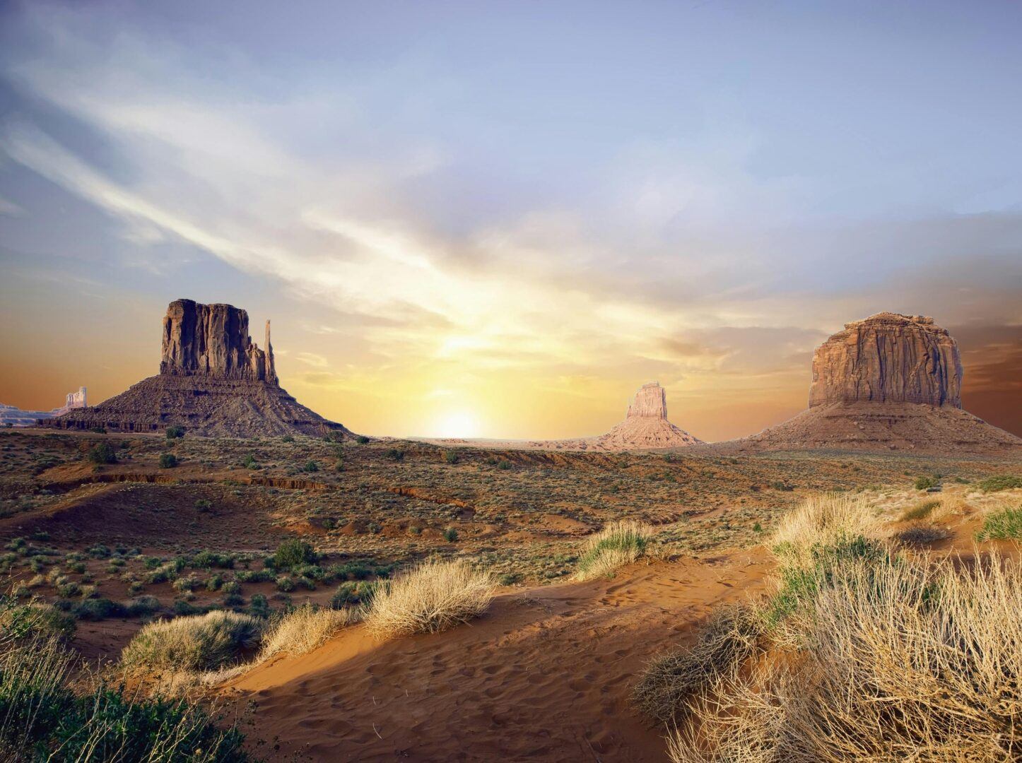 Sunset in a national park in southwestern US.