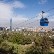 A cable car in Santiago Chile with Cornell Alumni Travel