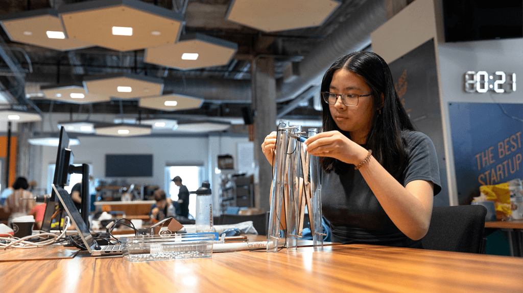 student working on a prototype