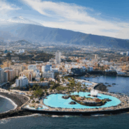Aerial View of Puerto de la Cruz, Tenerife Coastline