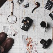map and travel items