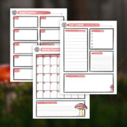 Mushroom-themed planners