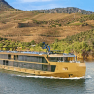 The golden AmaSintra is purpose-built for cruising the Douro River.