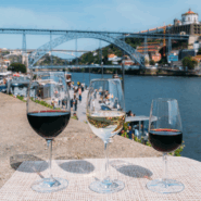 Porto, Portugal with wine.