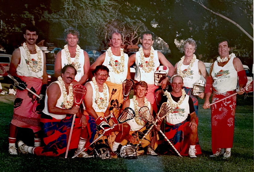 Ken Kupchak ’64, JD '71 (front row, 2nd from left) and fellow alumni Jay Bloom ’81 and Dave Monahan ’76 (back row, 4th and 6th from left) helped found the Hawaiʻi Lacrosse Club in 1991. The Club recently held its 33rd International Lacrosse invitational with over 30 participating teams from across the U.S., Japan, Australia, Canada, and the Iroquois Nation.