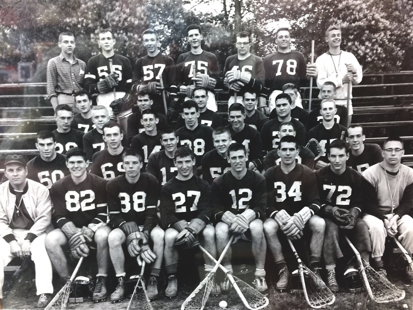 1961 Cornell freshman lacrosse team: Ken Kupchak is No. 57, and Tom Peters is No. 72.