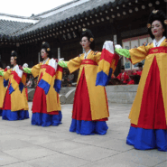 Traditional Korean dance at a temple