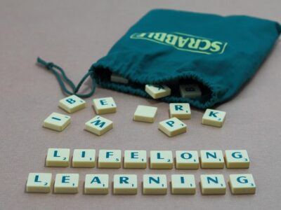 Scrabble letters spelling "Lifelong Learning"