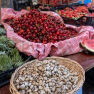 berries on display at local market