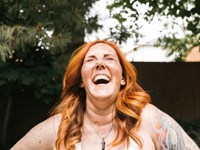 woman laughing