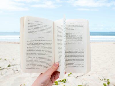 person holding book
