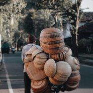 baskets on a bicycle