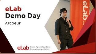 student pitching demo day