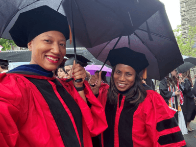 Alumni-elected trustees Kimberly Dowdell ’06 and Deborah Arrindell ’79