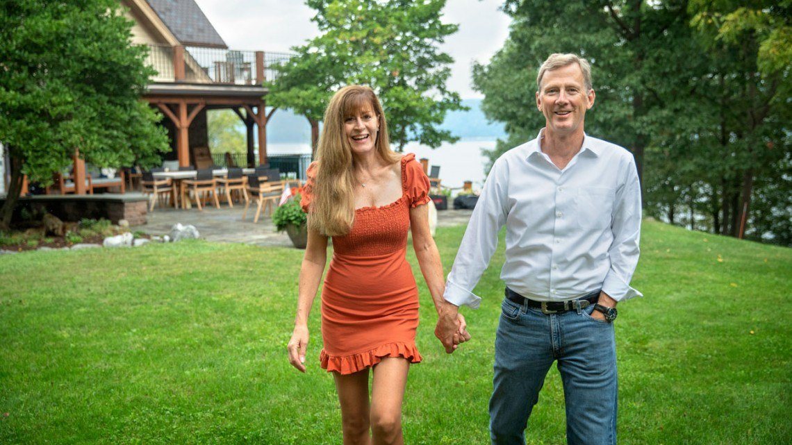 Stephanie Nolan ’84 and Peter Nolan ’80, MBA ’82 at their home in Trumansburg, New York.