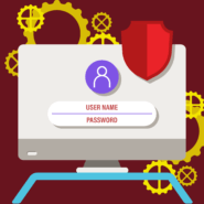 Illustration of a login screen on a desktop computer