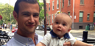 Nick Bayer and his nine-month-old son Luke