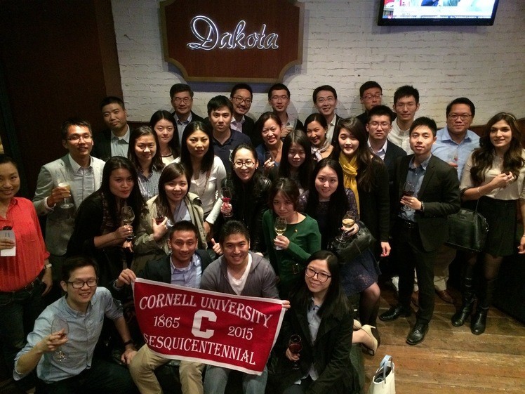 Group of Cornellians pose in Shanghai, China