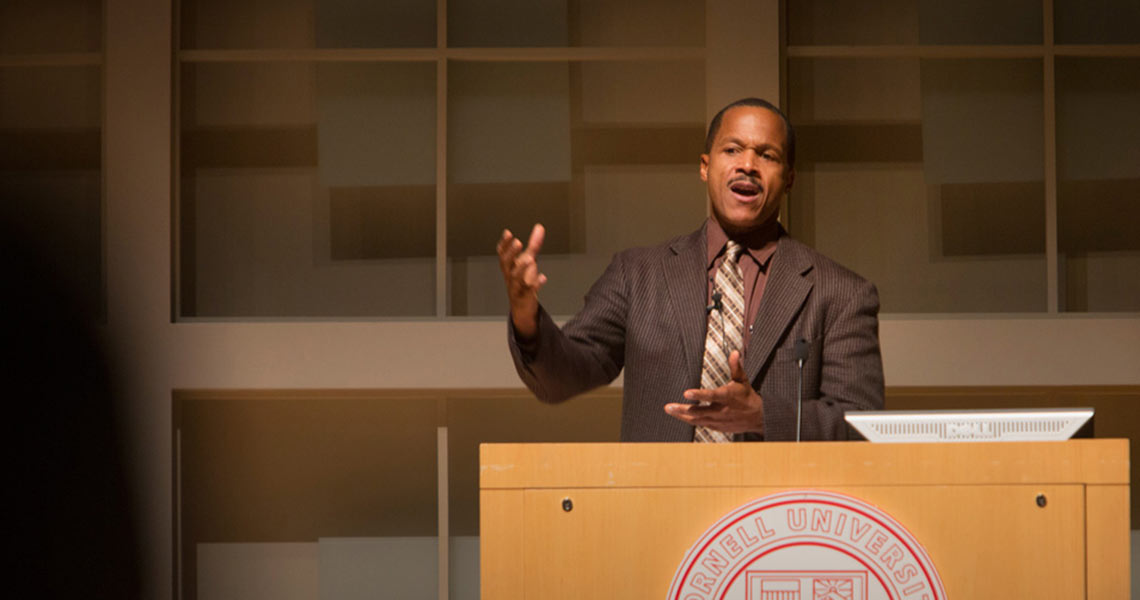 Joseph H. Holland '78, MA '79 gives the annual Alan T. and Linda M. Beimfohr Lecture.